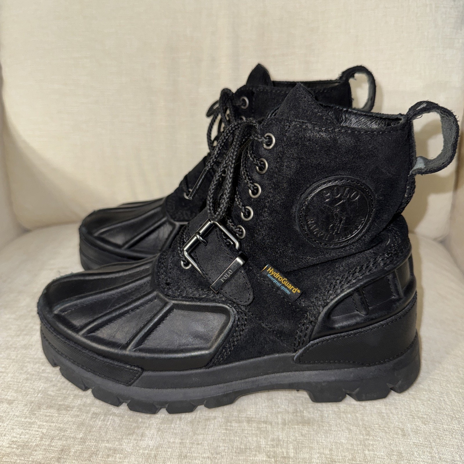 Polo Ralph Lauren Oslo Low Waterproof Leather Suede Duck Boots Men's Sz 7 D